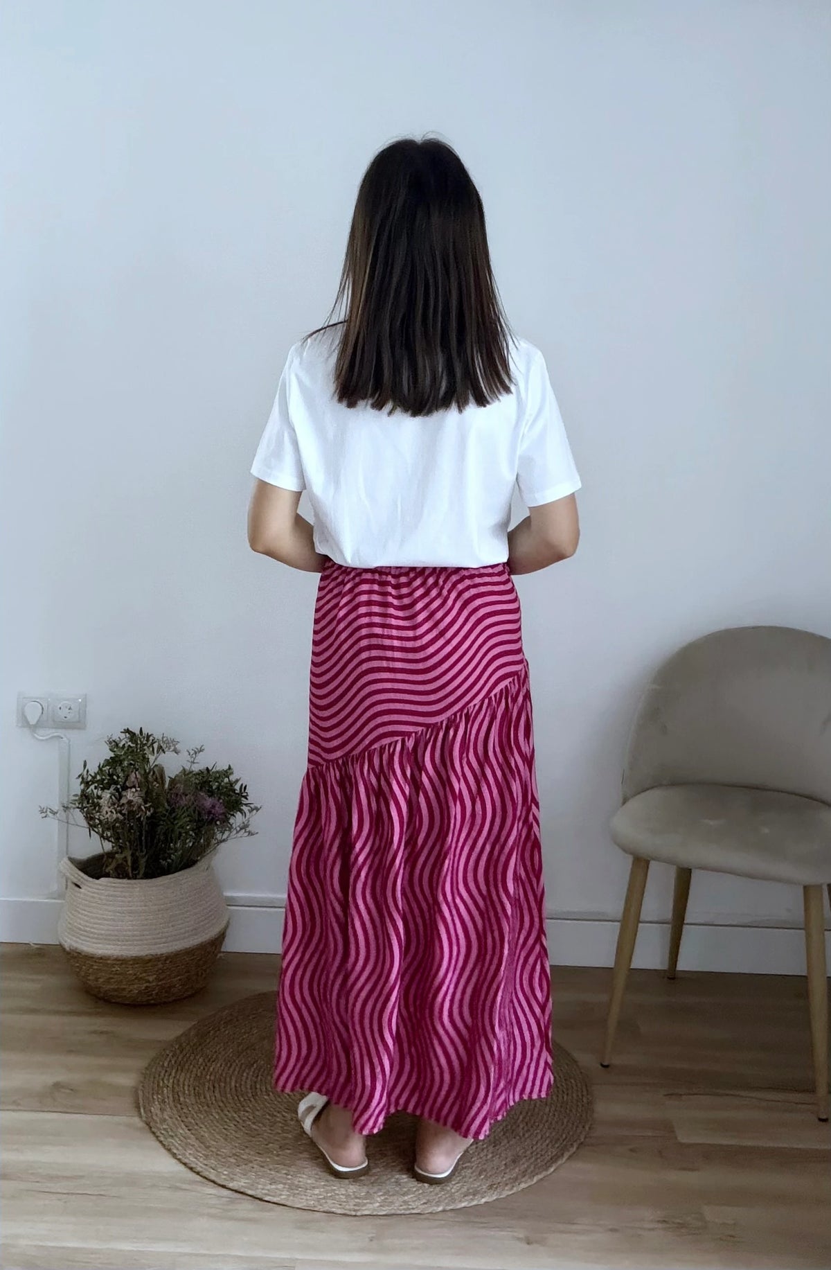Falda rayas onduladas