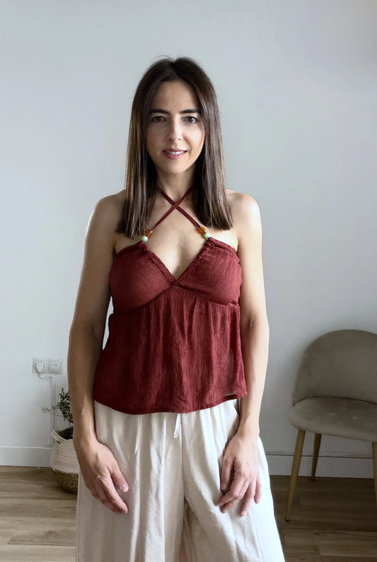 Top textura brick red