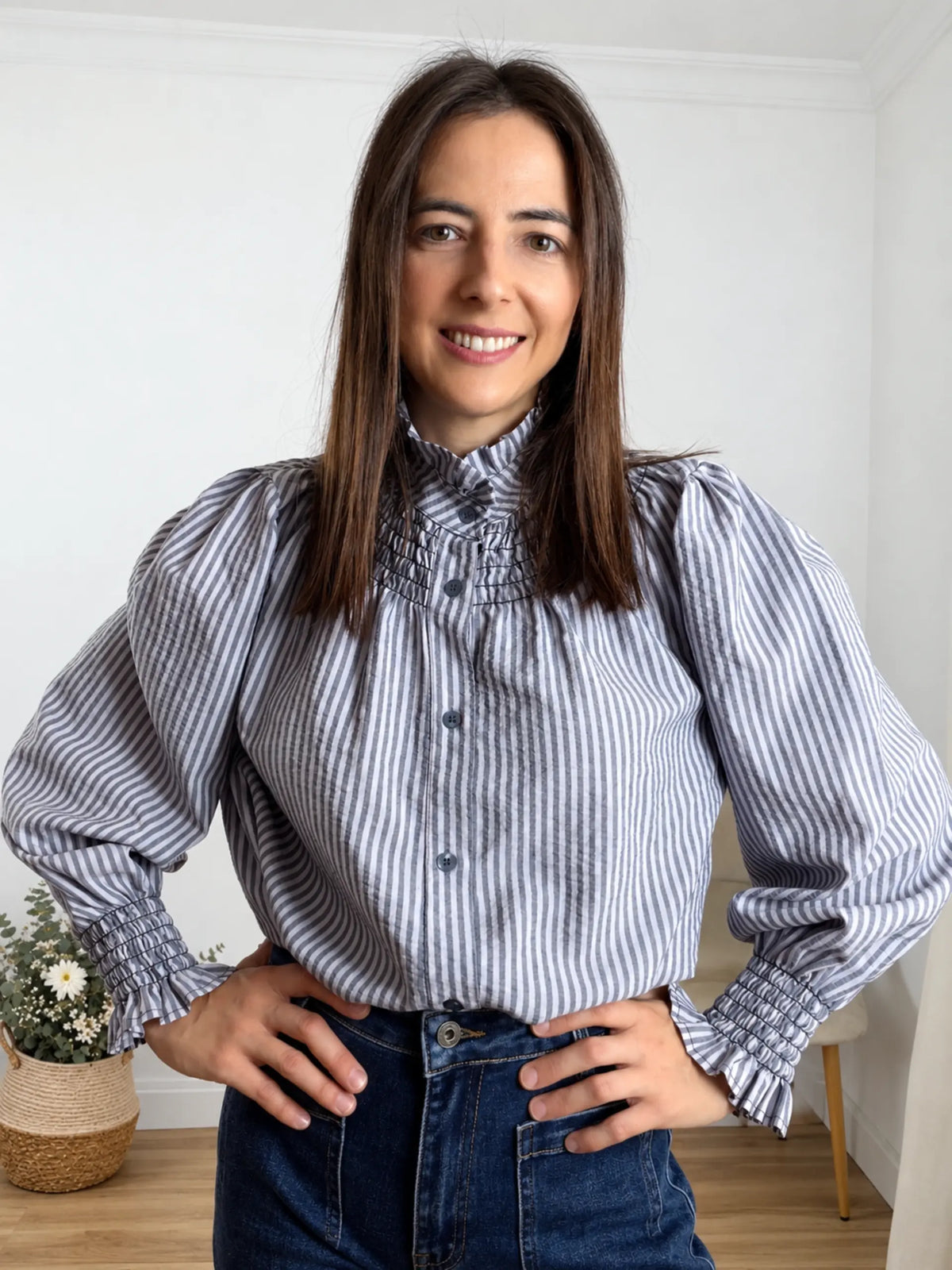 Blusa rayas azul