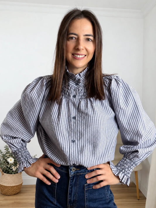 Blusa rayas azul