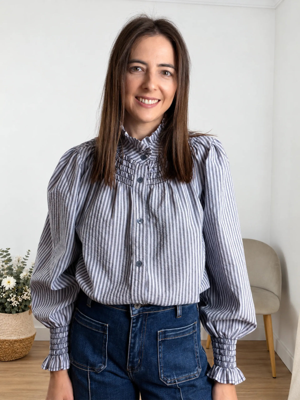 Blusa rayas azul
