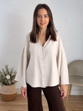 Camisa fluida beige