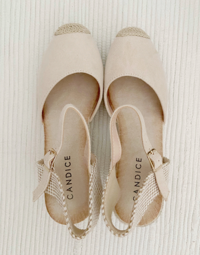 Sandalias cuñas beige